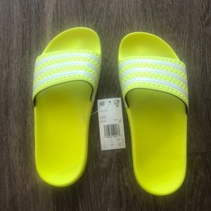 Adidas Solar Yellow Adilette sandals NWT